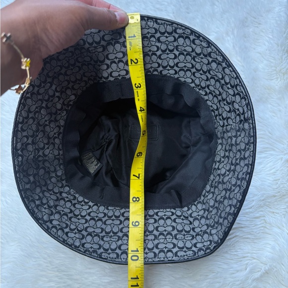 Vintage Coach Womens Signature Jacquard Bucket Hat Size M/L Monogram Y2K Buckle - Picture 11 of 14
